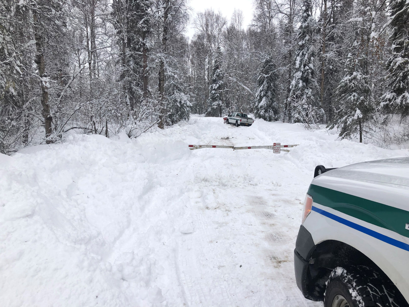 State Park trucks stuck